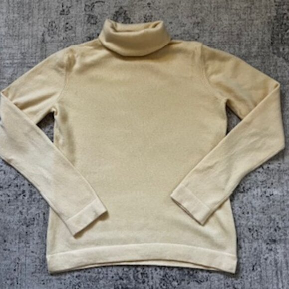 Jones New York 100% Cashmere Light Yellow Turtleneck Sweater Women's S - Picture 1 of 10